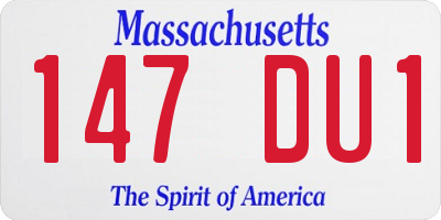 MA license plate 147DU1