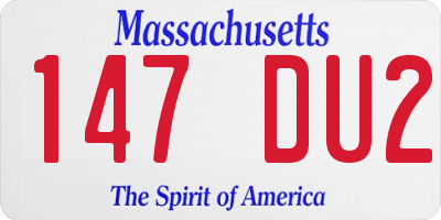 MA license plate 147DU2