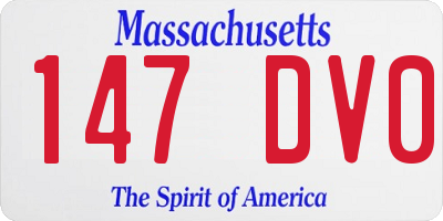 MA license plate 147DV0