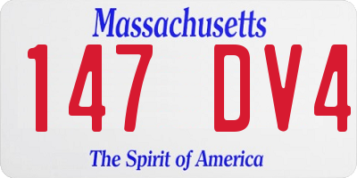 MA license plate 147DV4