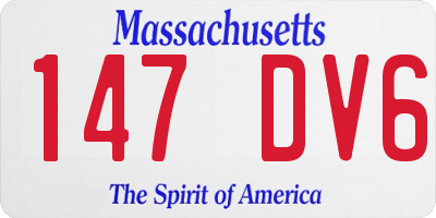 MA license plate 147DV6