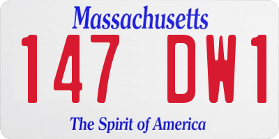 MA license plate 147DW1
