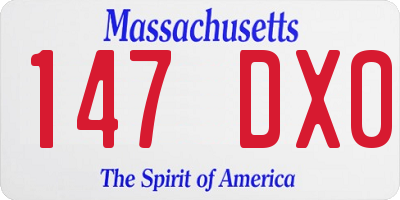 MA license plate 147DX0