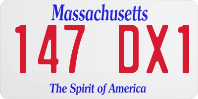 MA license plate 147DX1