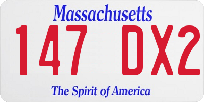 MA license plate 147DX2