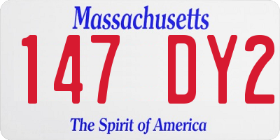 MA license plate 147DY2