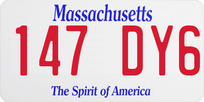 MA license plate 147DY6