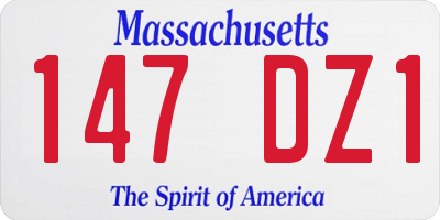 MA license plate 147DZ1