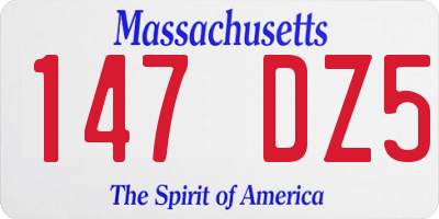 MA license plate 147DZ5