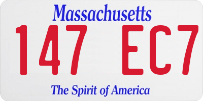 MA license plate 147EC7
