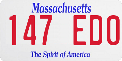 MA license plate 147ED0