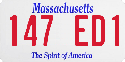 MA license plate 147ED1