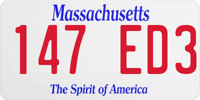 MA license plate 147ED3