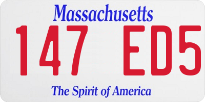 MA license plate 147ED5