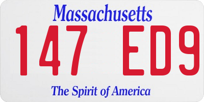 MA license plate 147ED9