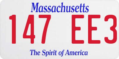 MA license plate 147EE3