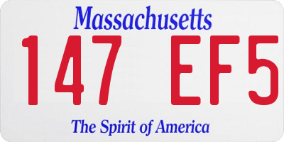 MA license plate 147EF5