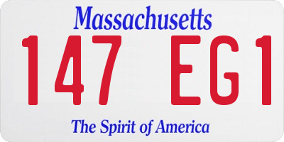 MA license plate 147EG1