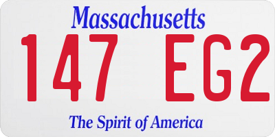 MA license plate 147EG2
