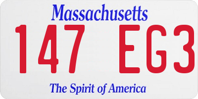 MA license plate 147EG3