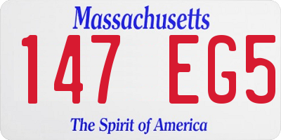 MA license plate 147EG5