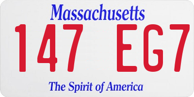MA license plate 147EG7