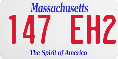 MA license plate 147EH2