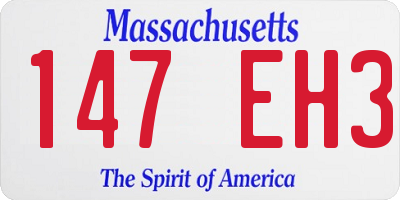 MA license plate 147EH3