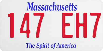 MA license plate 147EH7