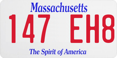 MA license plate 147EH8