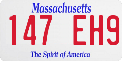 MA license plate 147EH9