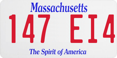 MA license plate 147EI4