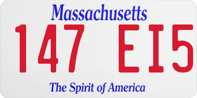 MA license plate 147EI5