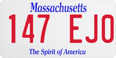 MA license plate 147EJ0