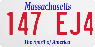 MA license plate 147EJ4