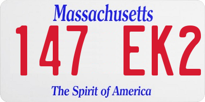 MA license plate 147EK2