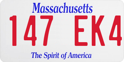 MA license plate 147EK4