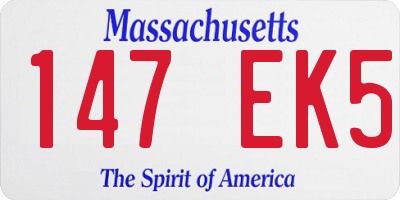 MA license plate 147EK5