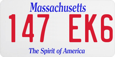 MA license plate 147EK6
