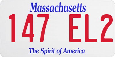 MA license plate 147EL2