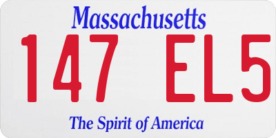 MA license plate 147EL5