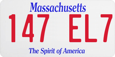 MA license plate 147EL7