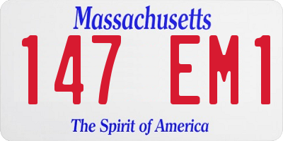 MA license plate 147EM1