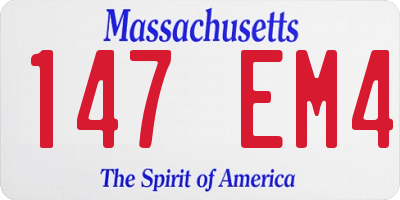 MA license plate 147EM4