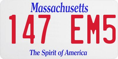 MA license plate 147EM5