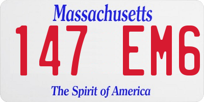 MA license plate 147EM6