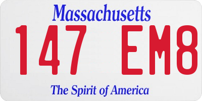 MA license plate 147EM8