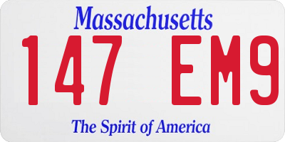 MA license plate 147EM9