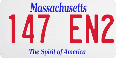 MA license plate 147EN2