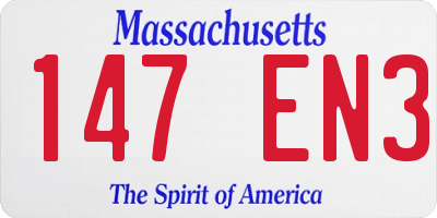 MA license plate 147EN3